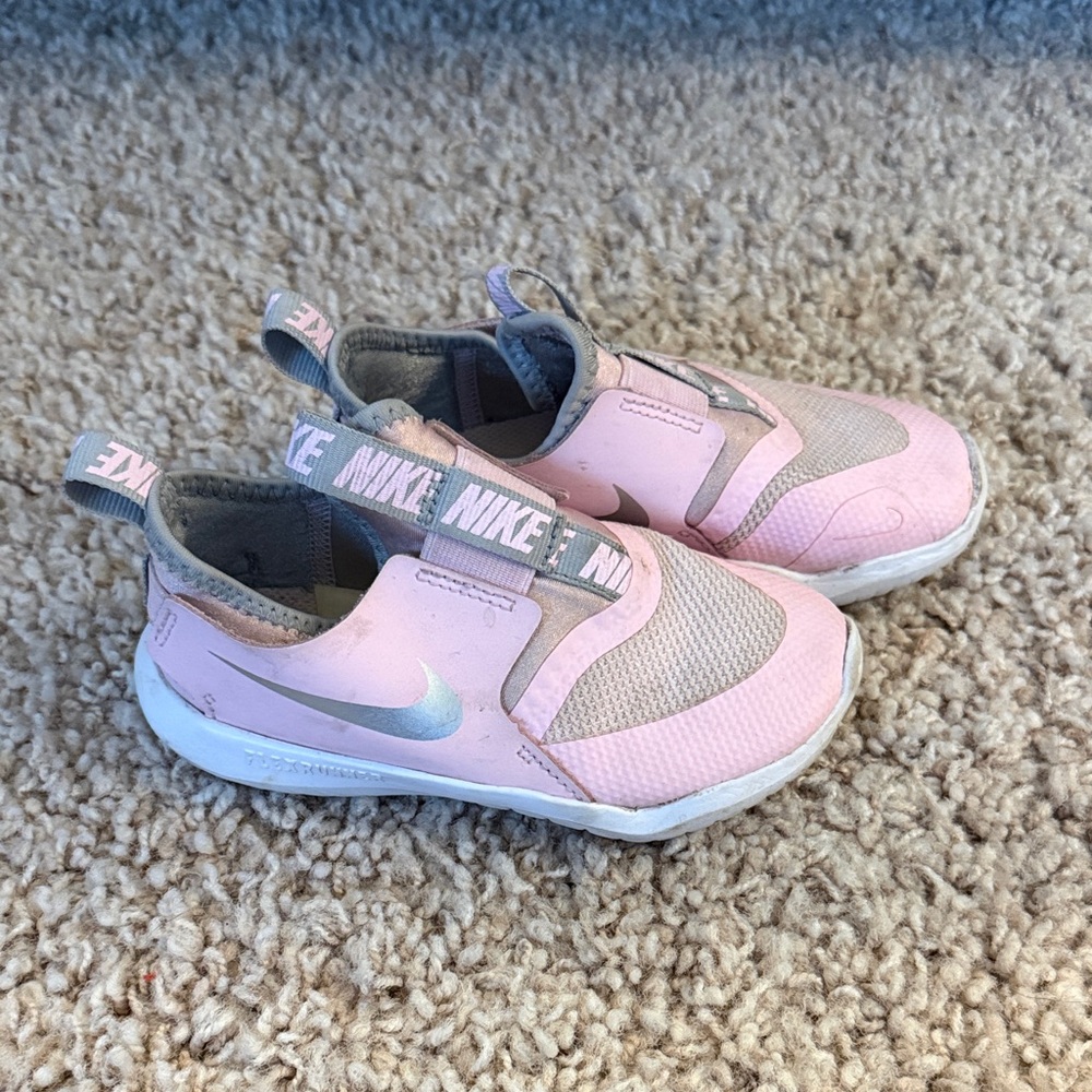 Nike Kids Pink and Gray Slip-On Sneakers